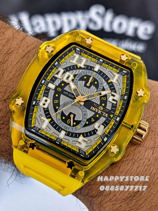 INVICTA Cyclone Yellow/Gold 49 mm, Инвикта нов мъжки часовник