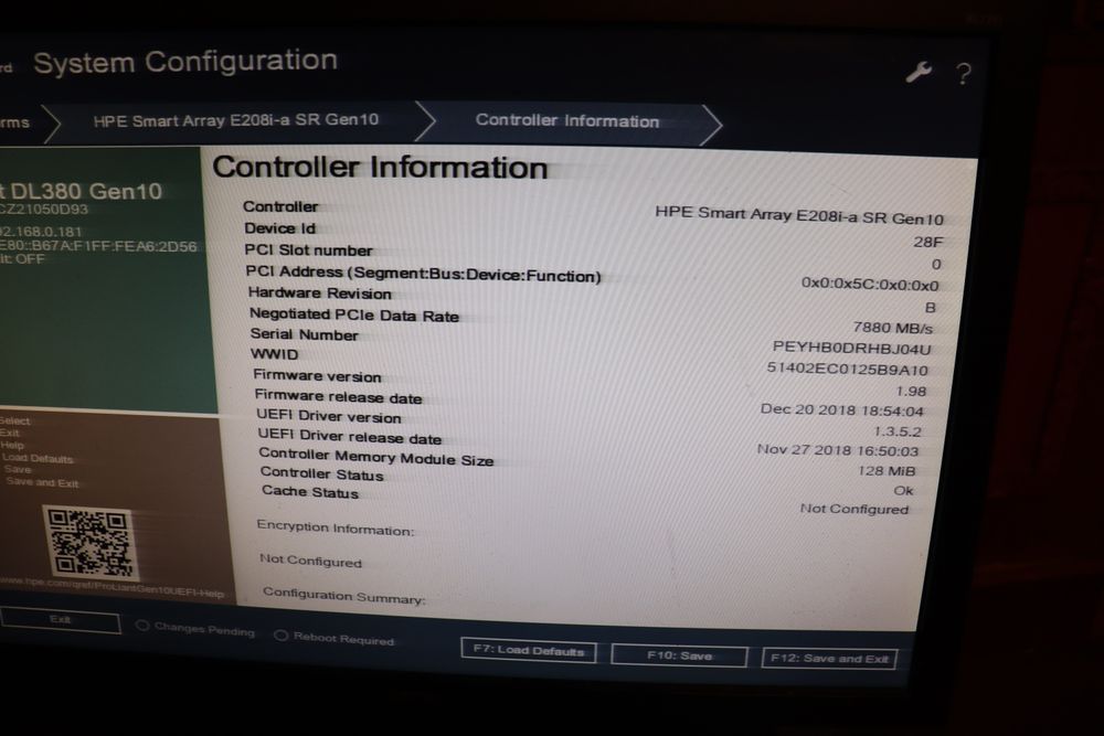 Controller Raid HPE Smart Array E208i-A SR Gen 10 12gb/s PN 8 3 6 2 5 9 - 0 0 1