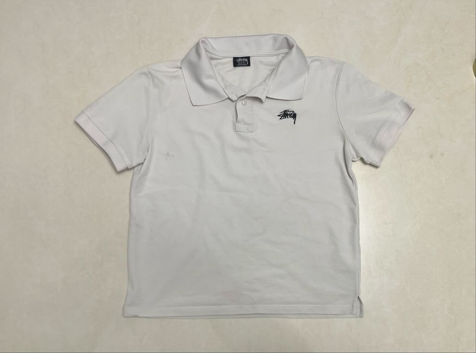 Polo Stussy белая — стрит-вир бренд