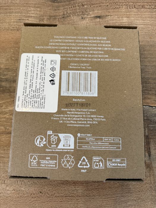 Nespresso Barista Ice Tray Yuzu – tavă gheață silicon – NOUĂ