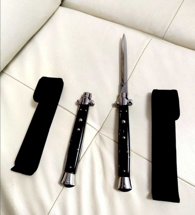 Cuțit Sicilian 34 cm / Briceag Stileto Negru , nou
