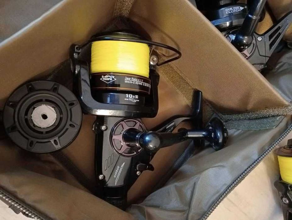 Set 4 mulinete Aviator DP80FR 11 rulmenti cu husa transport Fl