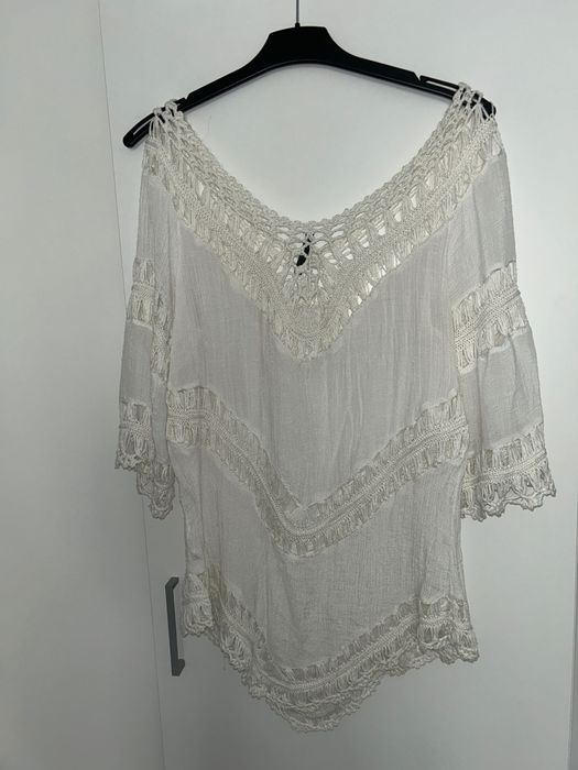 Bluza croșetată alba