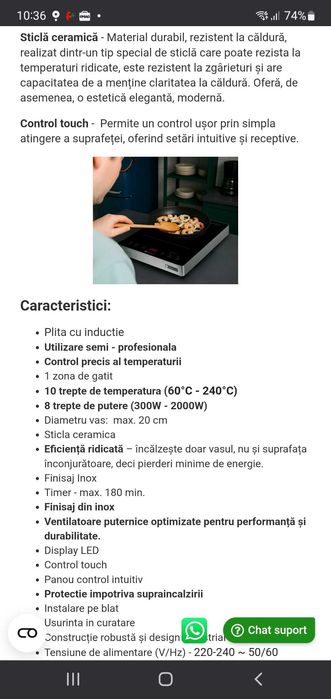 Plita electrica cu inductie semi-profesionala