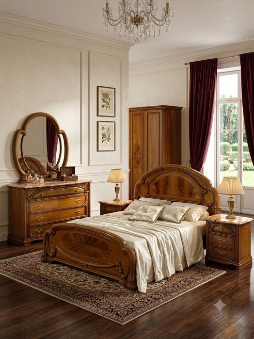 Set dormitor marmura lemn masiv Italia fara dulap