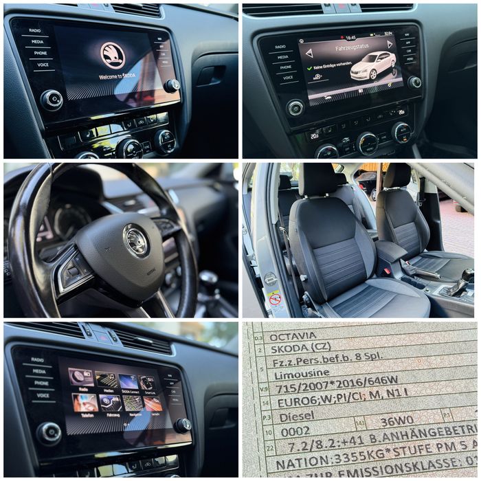 SKODA OCTAVIA III FACELIFT , AN 2018 - 1.6 TDI - 116 CP - EURO 6 ( Fara AD Blue ) Unic proprietar in Germania !!! Carte service la zi Tuv 2027 !