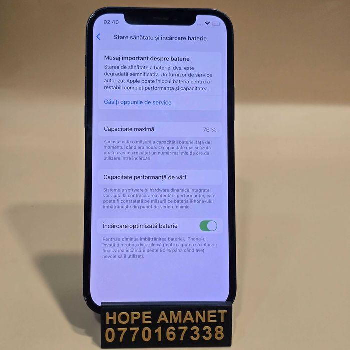 Hope Amanet P8 iPhone 12, 64GB stocare, 76% baterie