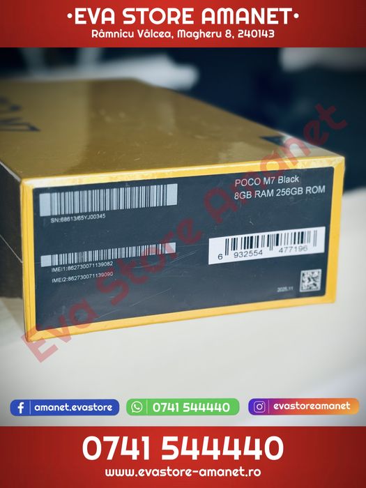 POCO M7 Black 256GB 8GB RAM Dual SIM