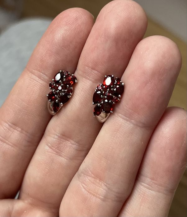 Сребърни обеци 925 с топаз и с рубини от личната ми колекция