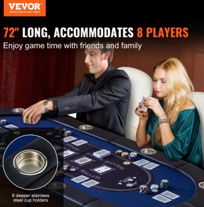 Masa de poker Vevor pentru 8 jucători + 8 scaune afaceri - Negociabil