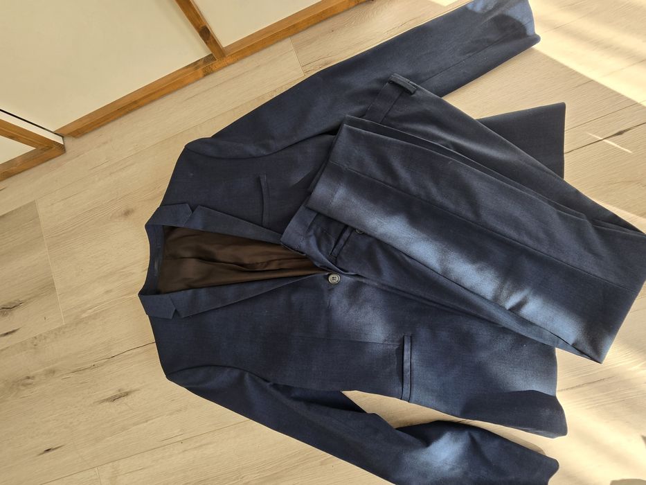 Costum barbatesc + camasa, H&M, slim fit, 36, noi