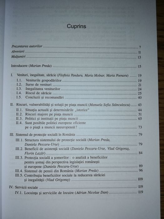 Riscuri si inechitati sociale in Romania - Marian Preda