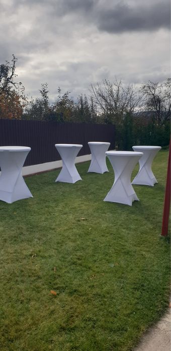 Cort evenimente, mese festive ,scaune,vesela, ventilatoare