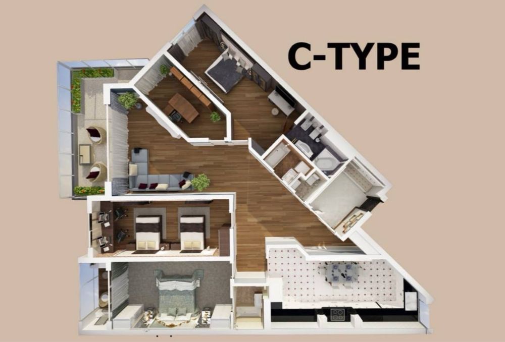 ЖК Seoul Moon 5-комнатная квартира, есть терраса.