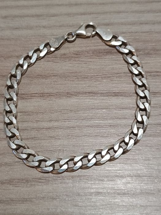 Масивен сребърен ланец и гривна проба 925