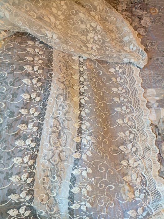 Ламбрекен бежевый, тюль