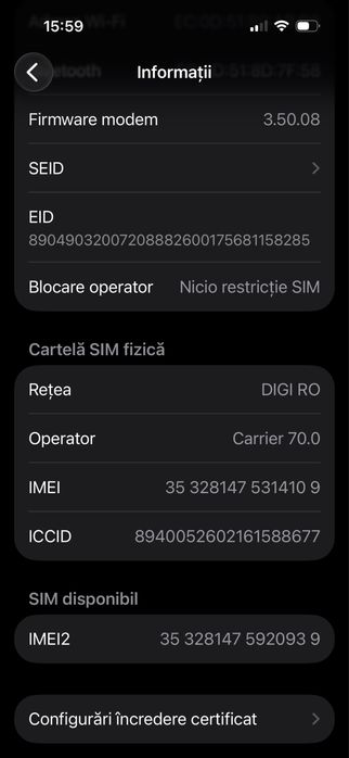 Iphone 15pro 128 gb black