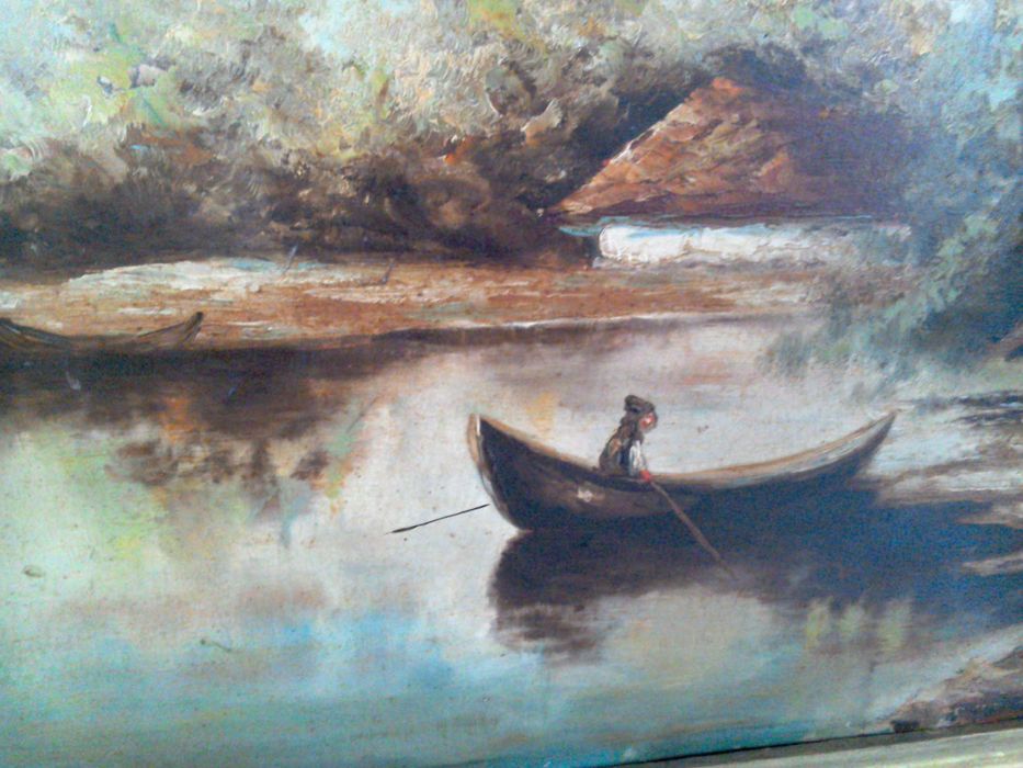 Tablou pictură veche semnata - I. M. Vălsan - ulei/carton