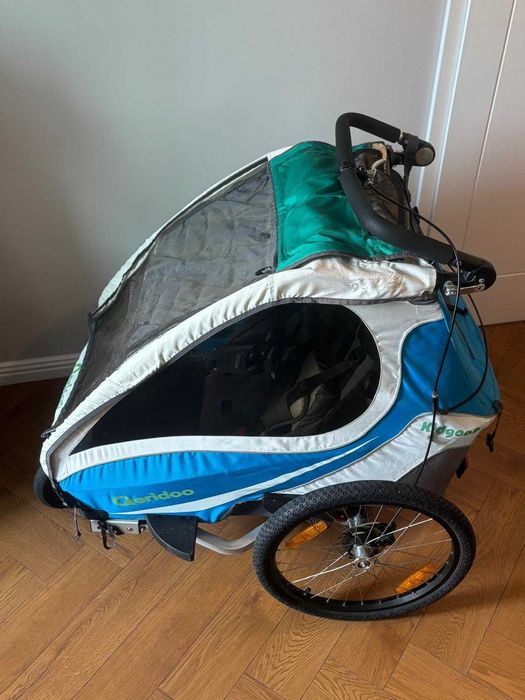 Qeridoo Kidgoo 2 remorca bicicleta carucior 2 copii impecabil