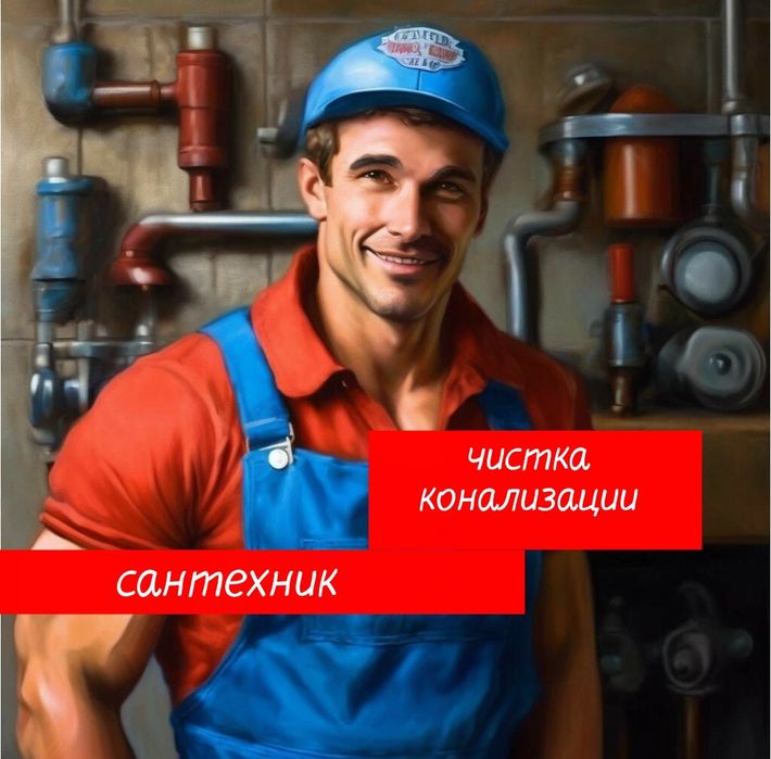 Сантехник. Засор. Чистка труб конализации от засора. Устранение утечек