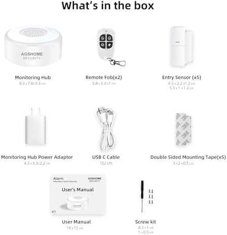 AGSHOME WiFi домашна аларма 120dB с датчици