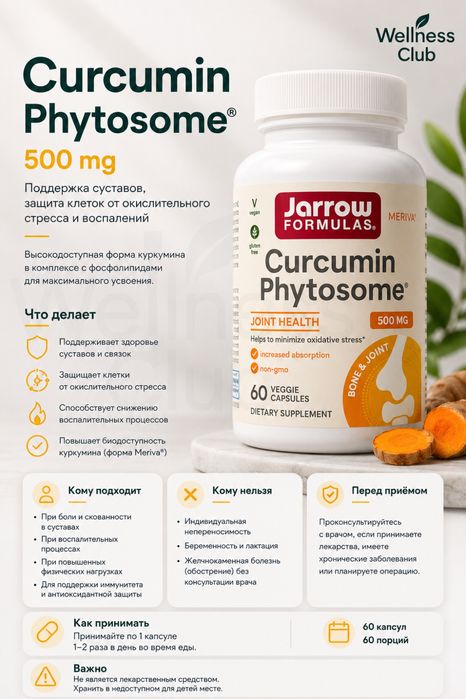 Jarrow Formulas Curcumin Phytosome® 500 mg (Meriva®)