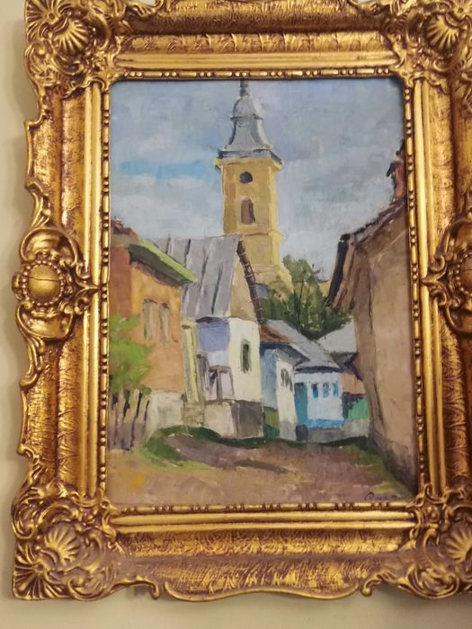 Picturi în ulei pe panza rama lemn aurit