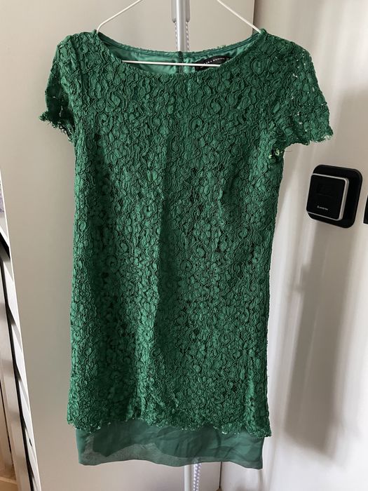 Rochie din dantela verde Zara
