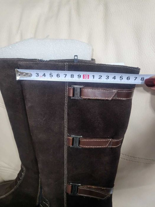 Нови кафяви ботуши  - 40 номер естествен велур