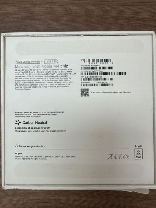 Mac mini M4 16gb/500gb
