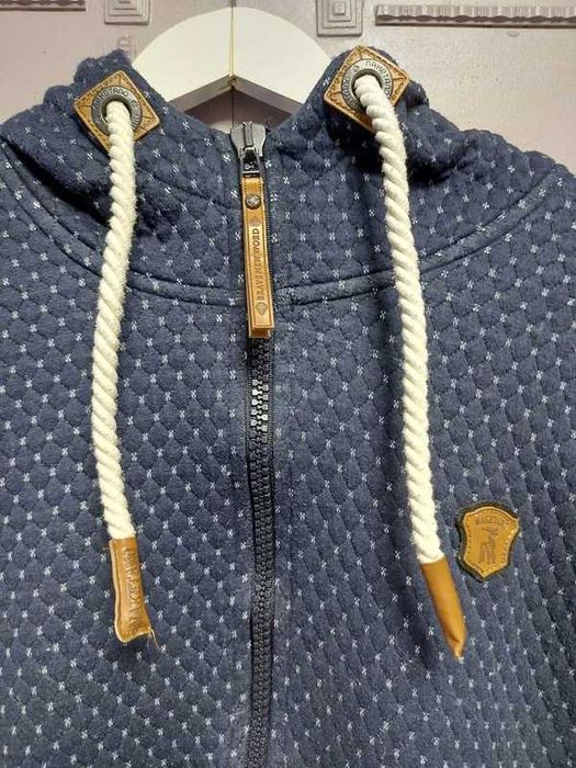 Hanorac Naketano, glugă sal, bleumarin, cu fermoar, mărimea XL