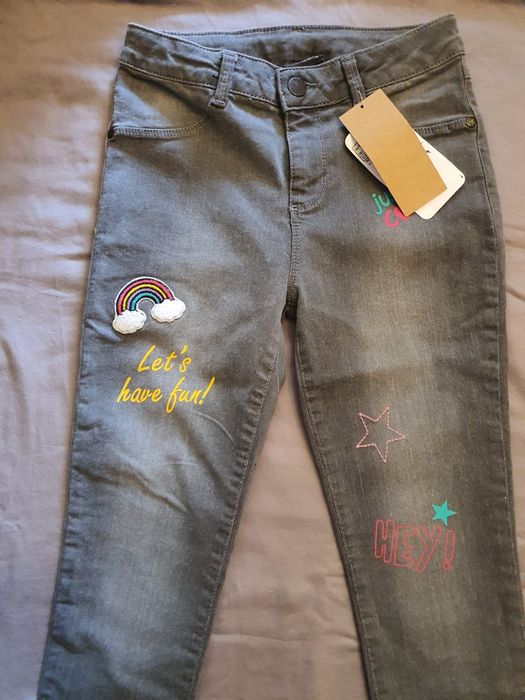 Pantaloni blugi, camasa raiat fete, 140-146, noi,  Reserved, Waikiki