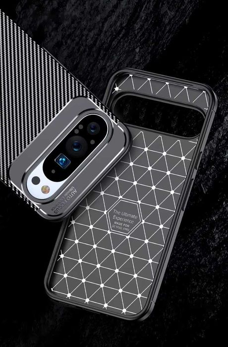 Google Pixel 9 / 9 Pro / 9A / 9 Pro XL -Удароустойчив Кейс Гръб CARBON