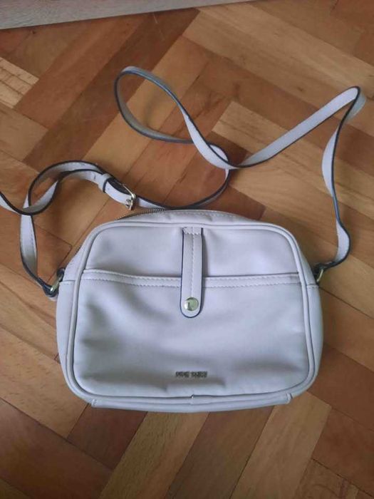 Дамска бежова-розова мини чанта