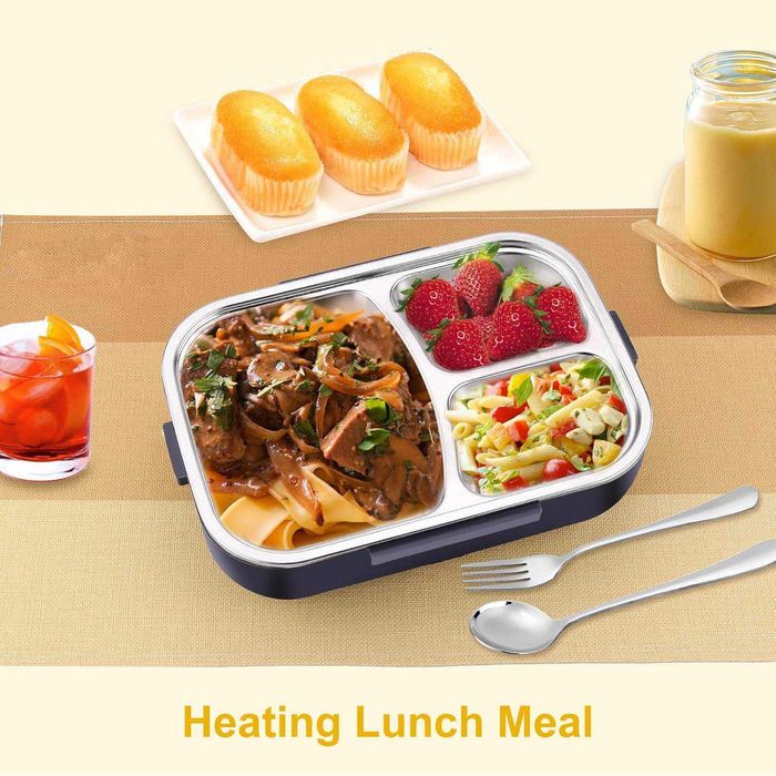 Cutie de pranz electrica 900ml cablu 220V si 12V tacamuri inox incluse