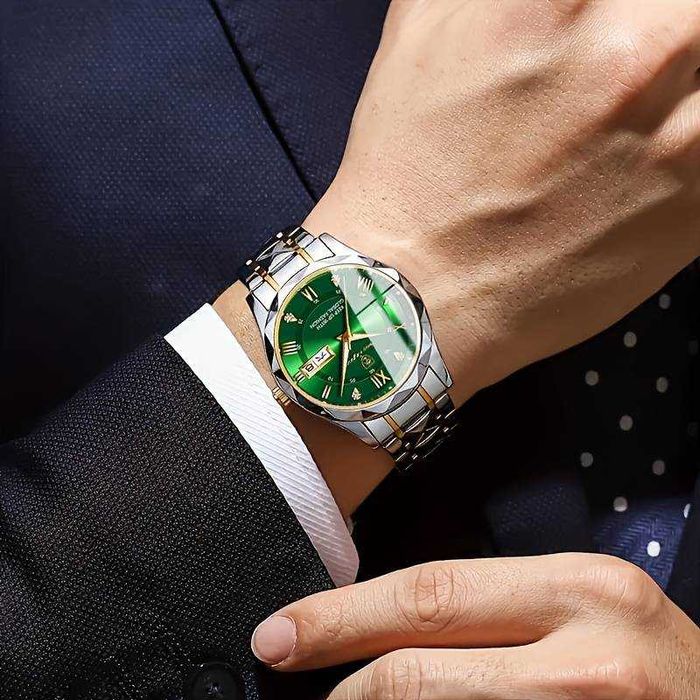 Ceas Cu Cuarț Pentru Bărbați-Femei, Calendar Luminos, Rezistent La Apă