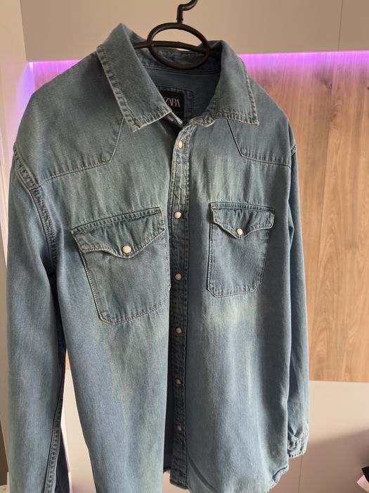 Zara синя дънкова риза размер L