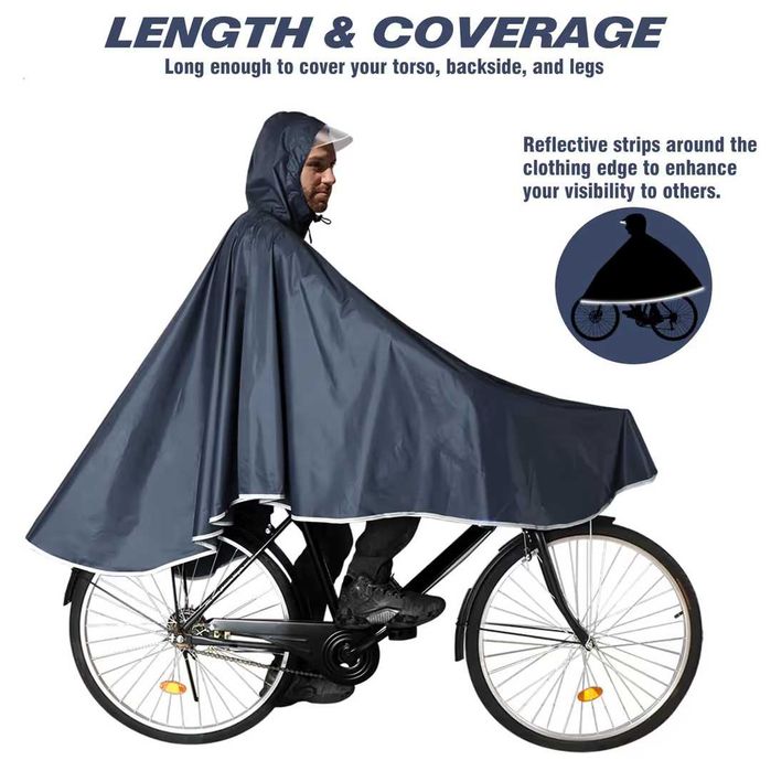 Poncho de ploaie pentru ciclism, jachetă de ploaie, cu glugă, bicicletă, pelerina  de ploaie