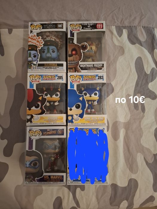 Funko pop aot/fnaf/marvel and more