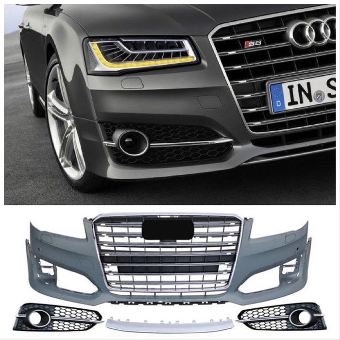 Предна броня Ауди С8 решетка Audi S8 4H matrix маска Д4 4.2 ротор
