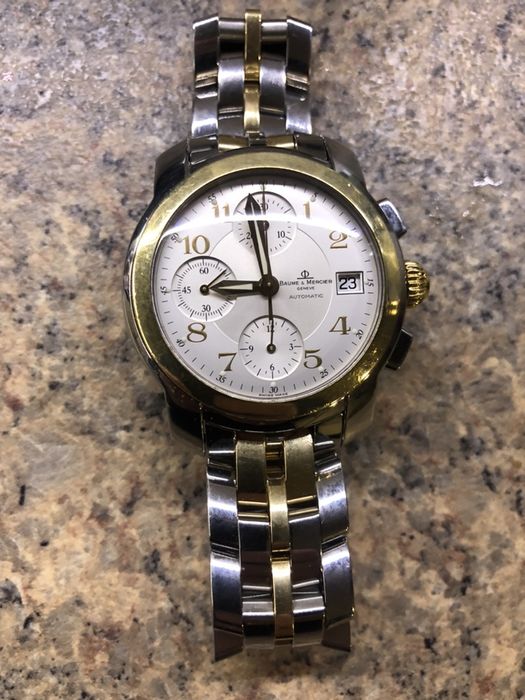 Baume mercier aur cu otel. Diametru 40