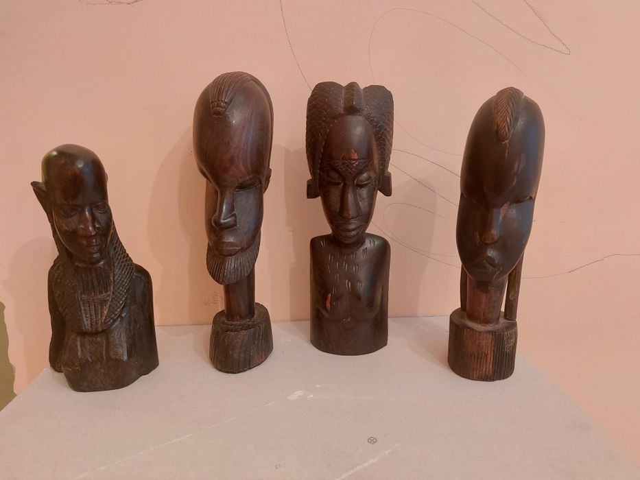 Accesorii decorațiuni set lot vintage colectie lemn Africa 1950