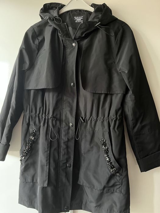 Дамски черен шлифер размер S