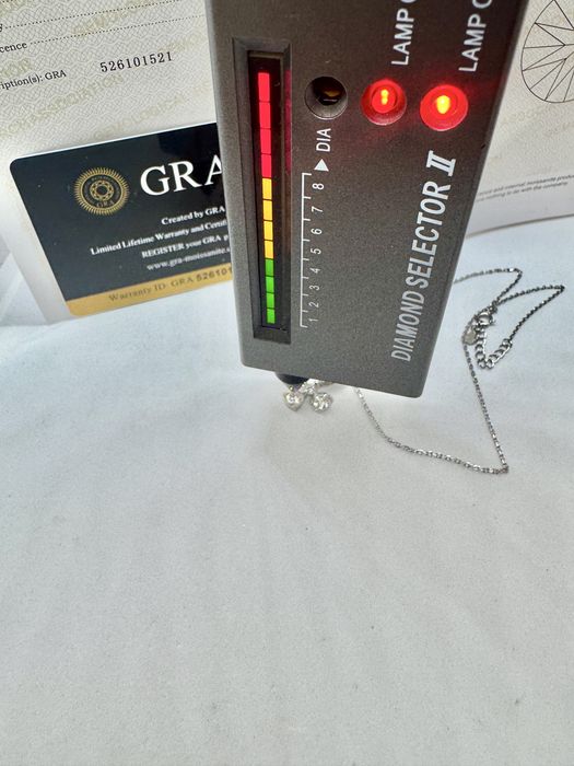 Сребърно колие с мойсанит (Диамант) 1 карат