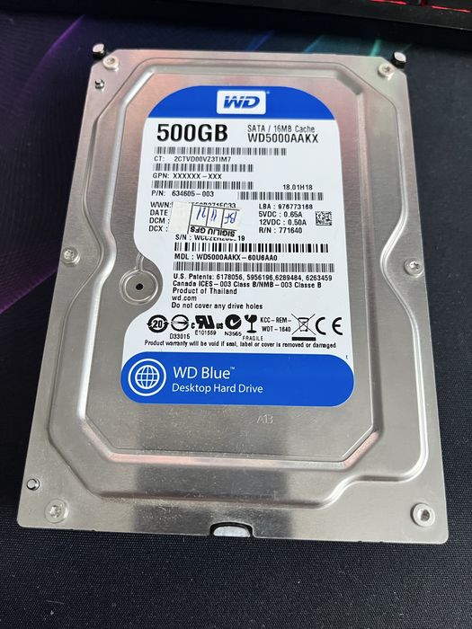 HDD SATA3 Western Digital Blue 500gb 7200rpm