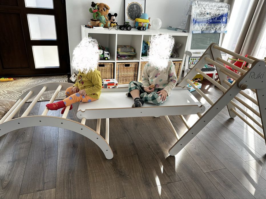 Set Montessori triunghi pikler,rampa, semicerc, perna