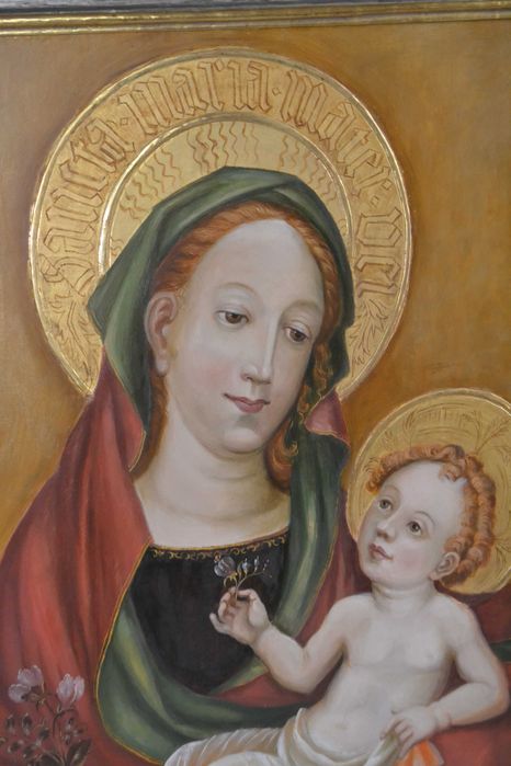 tablou religios Maica domnului cu Pruncul Iisus pictura 100-80 cm