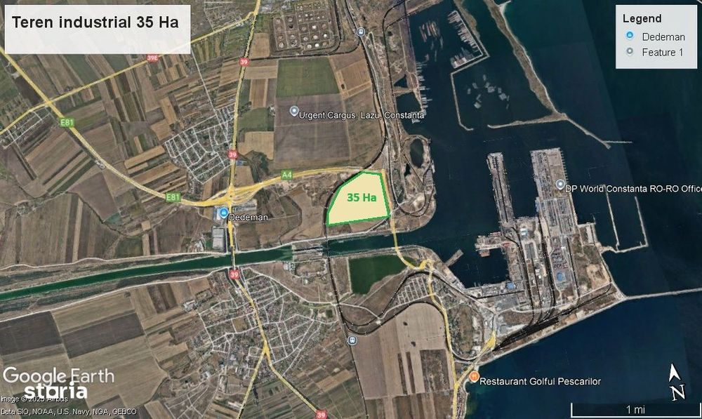 Portul Constanta - Teren cu acces la cale ferata si A4