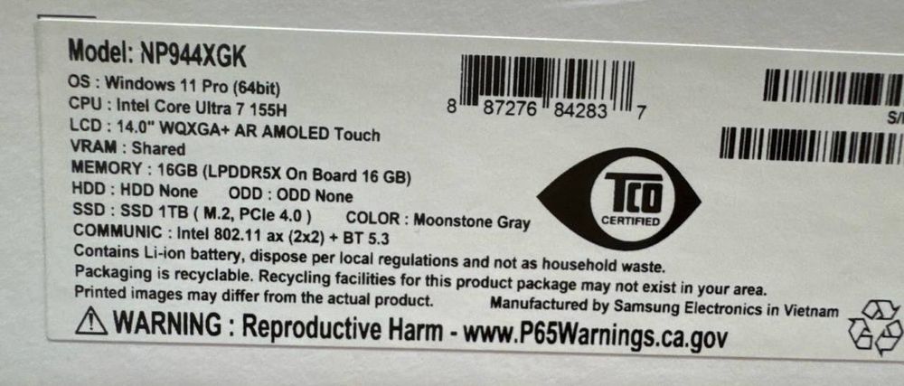 Ультрабук Samsung Galaxy Book4 Pro 14" (USA)