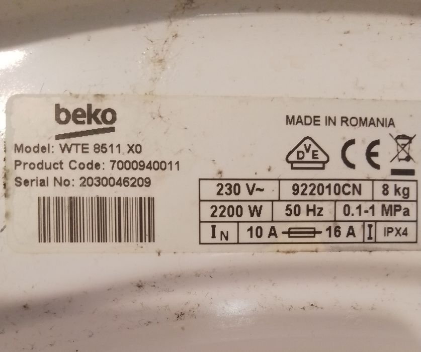 Продавам Пералня BEKO WTE 8511 XO на части